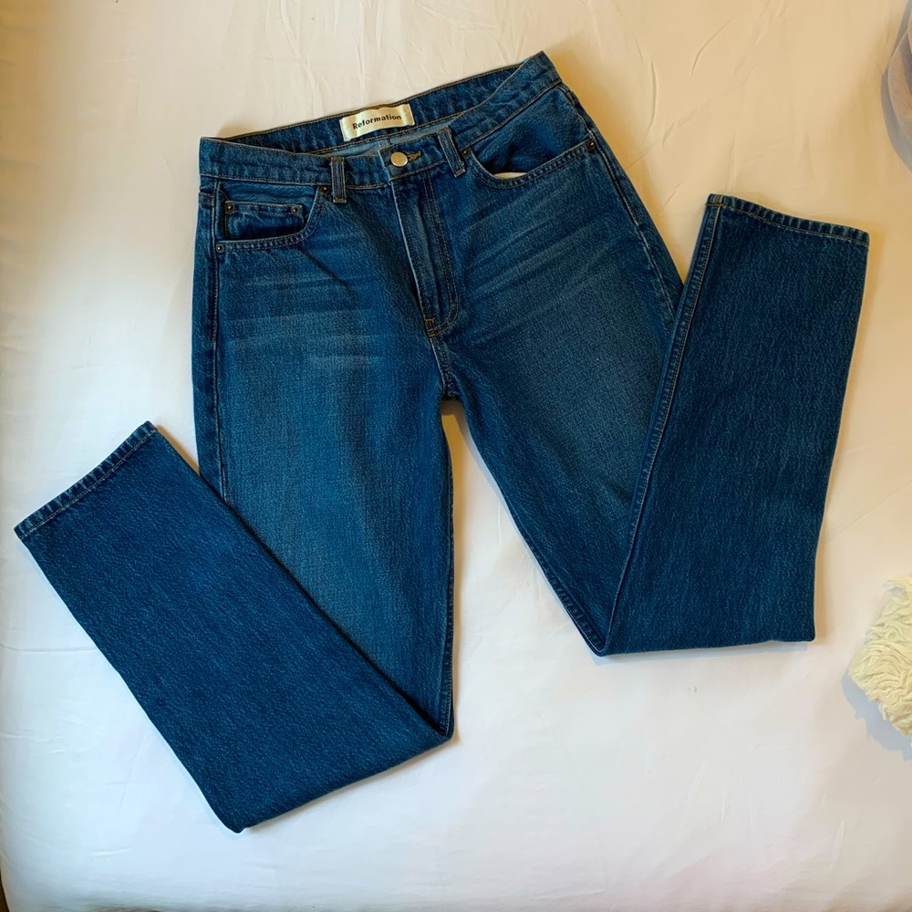 Reformation Julia high cigarette jean, Color Flores, Size 28